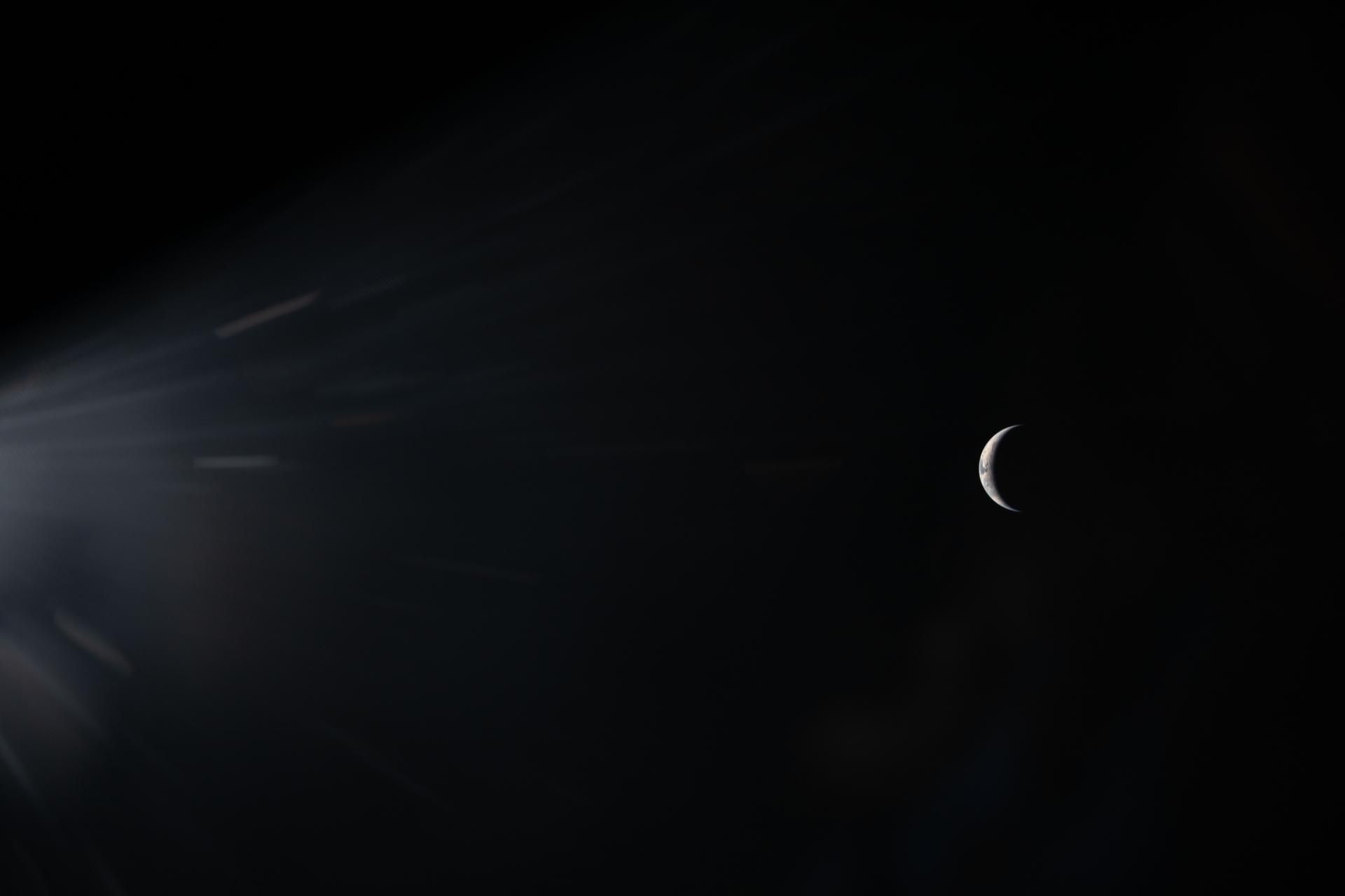 Artemis II Crescent Earth wide view