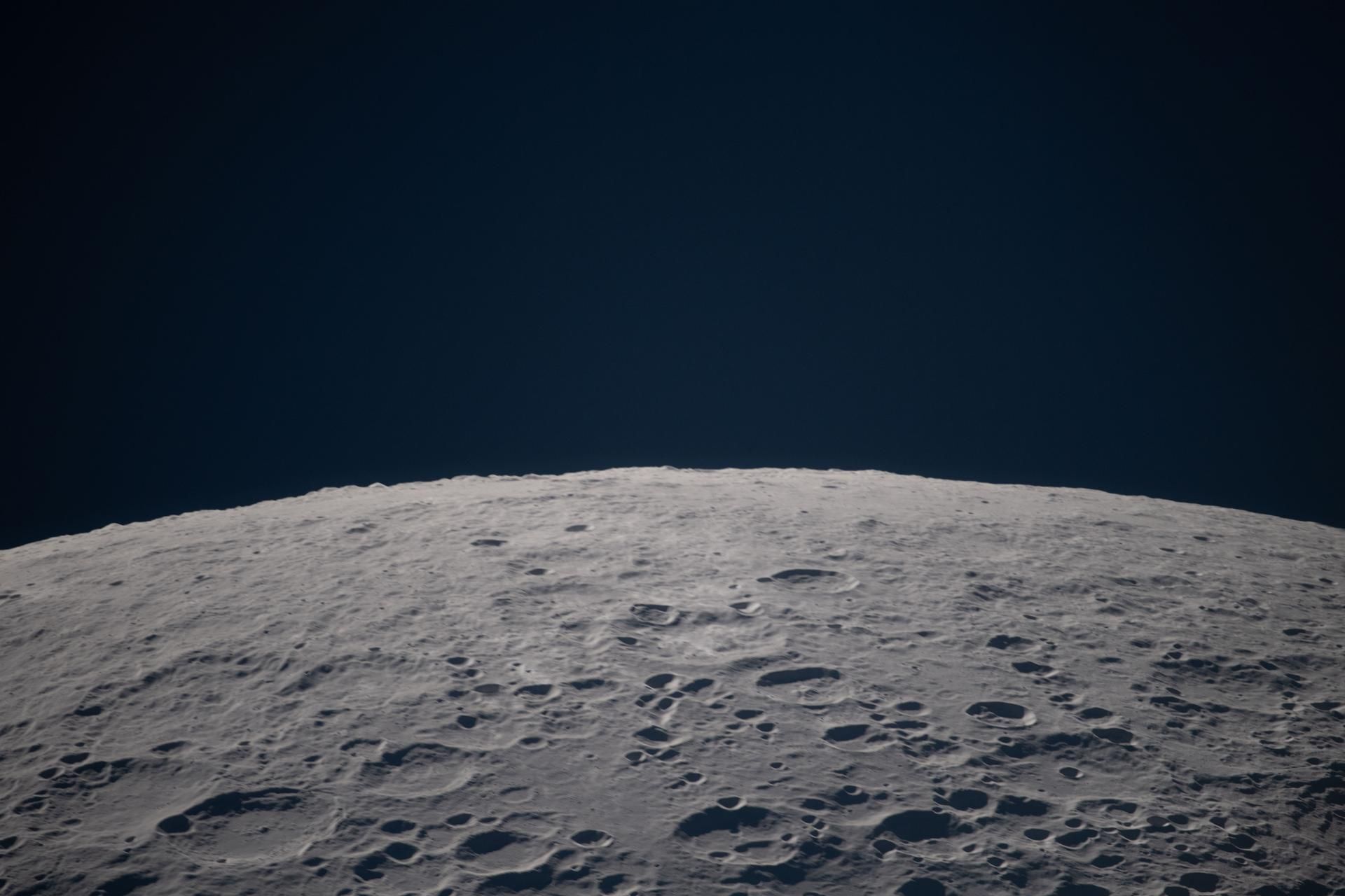 Cratered moon horizon