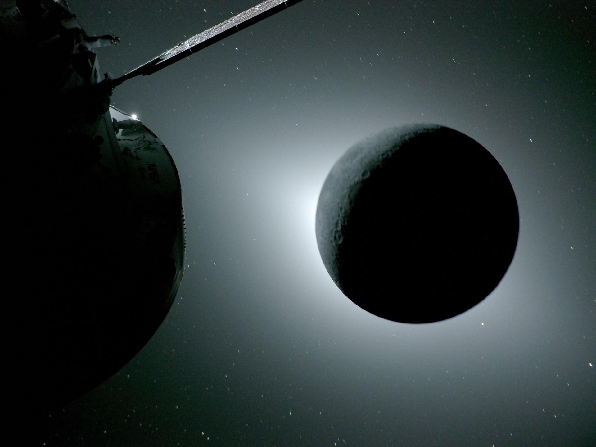 Artemis II Orion Spacecraft and Moon